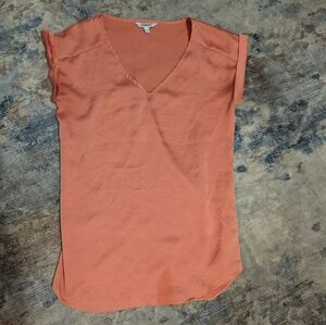Express Coral V-Neck Tee